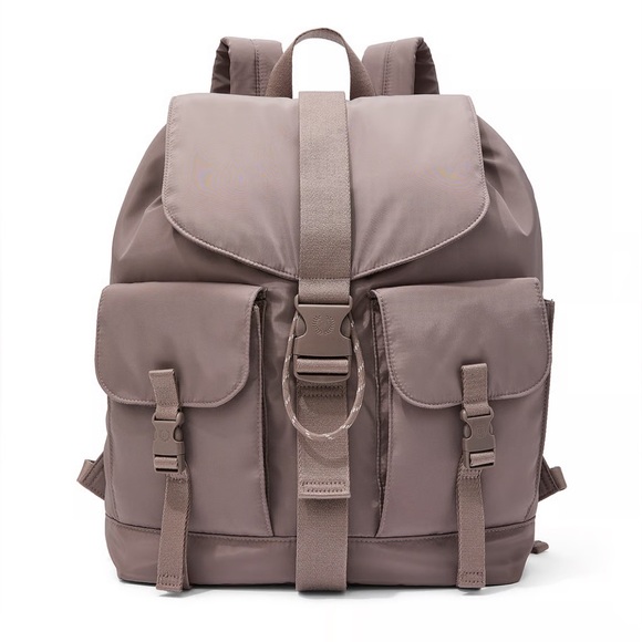 PINK Nylon Cargo Backpack women iced coffee color neutral - Picture 1 of 14
